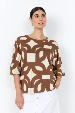 SC-FELICITY AOP 541 T-shirt Brün