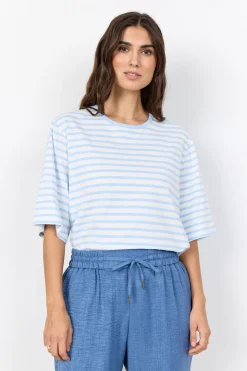 SC-RINA STRIPE 23 T-shirt Ljusblå